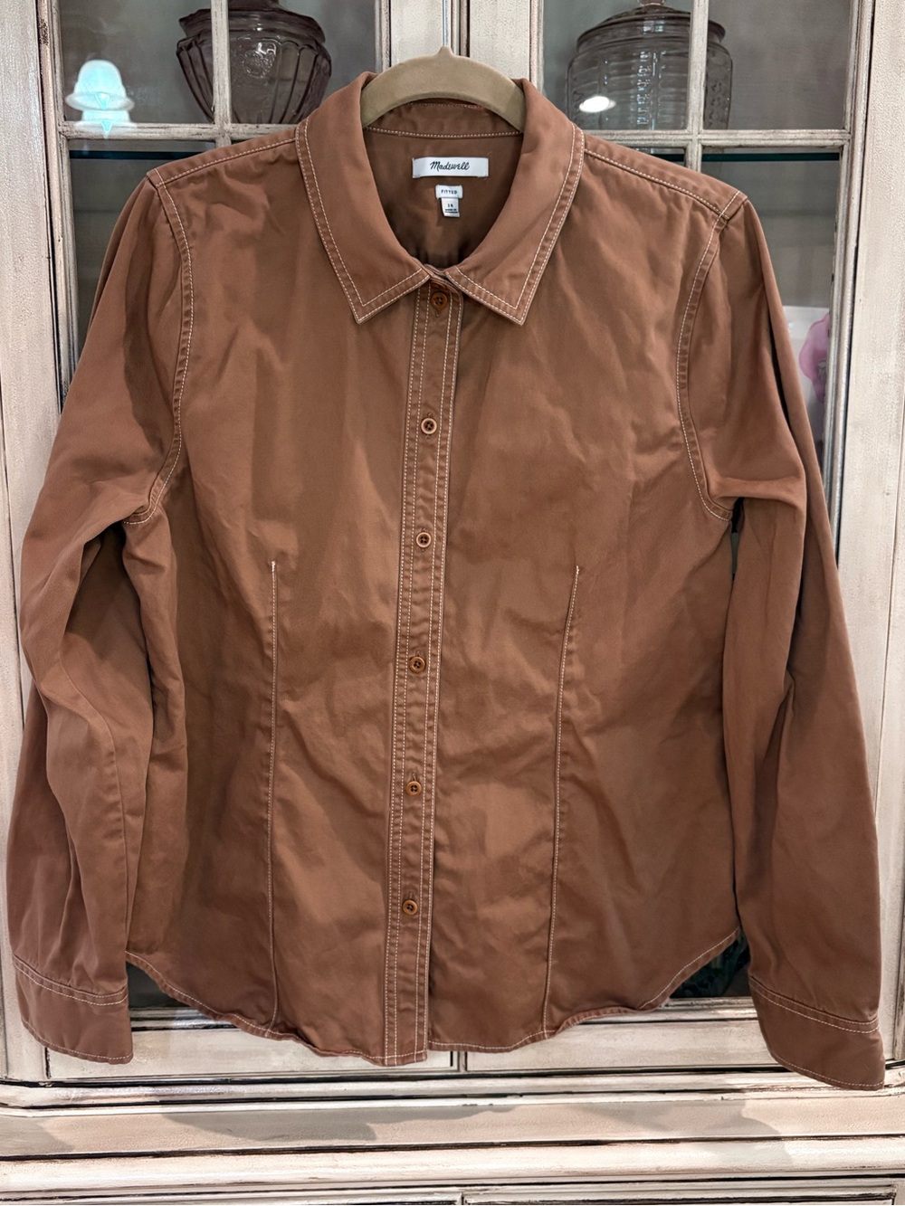 Madewell 100% Cotton Chestnut Brown Button-Up Shirt